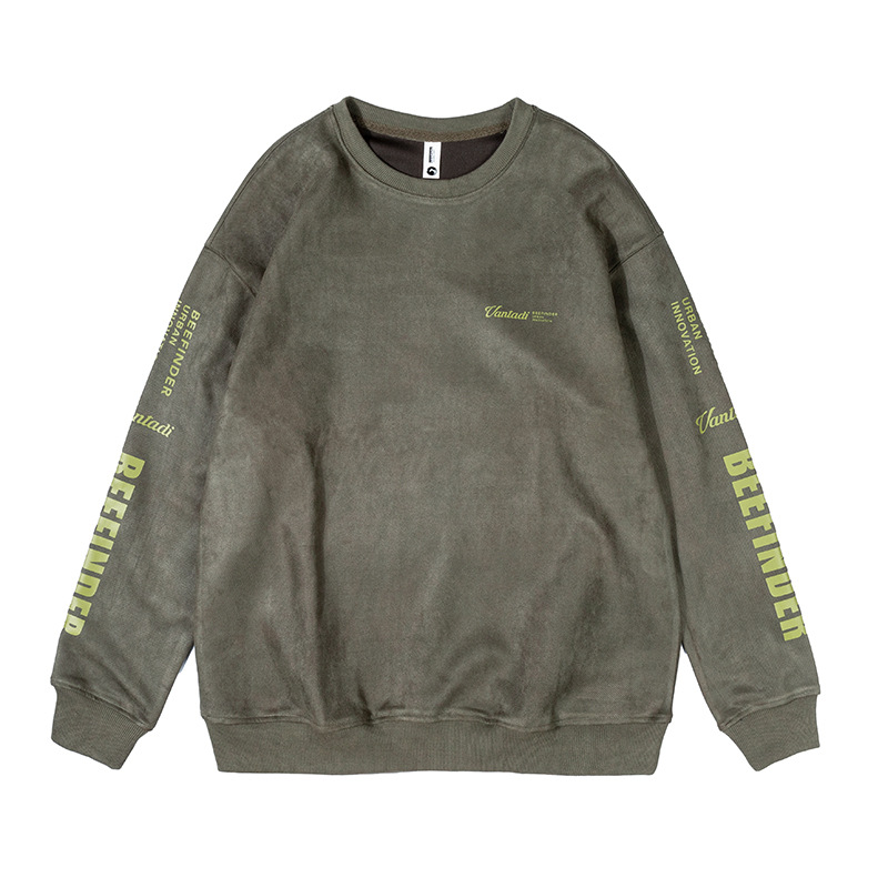 Printed Suede Heavy Loose Large Size Velvet Long Sleeve
