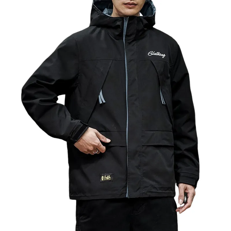Multi-Pocket Loose Vintage Oversize Hooded Jacket Black XL Multi-Pocket Loose Vintage Oversize Hooded Jacket Black XL