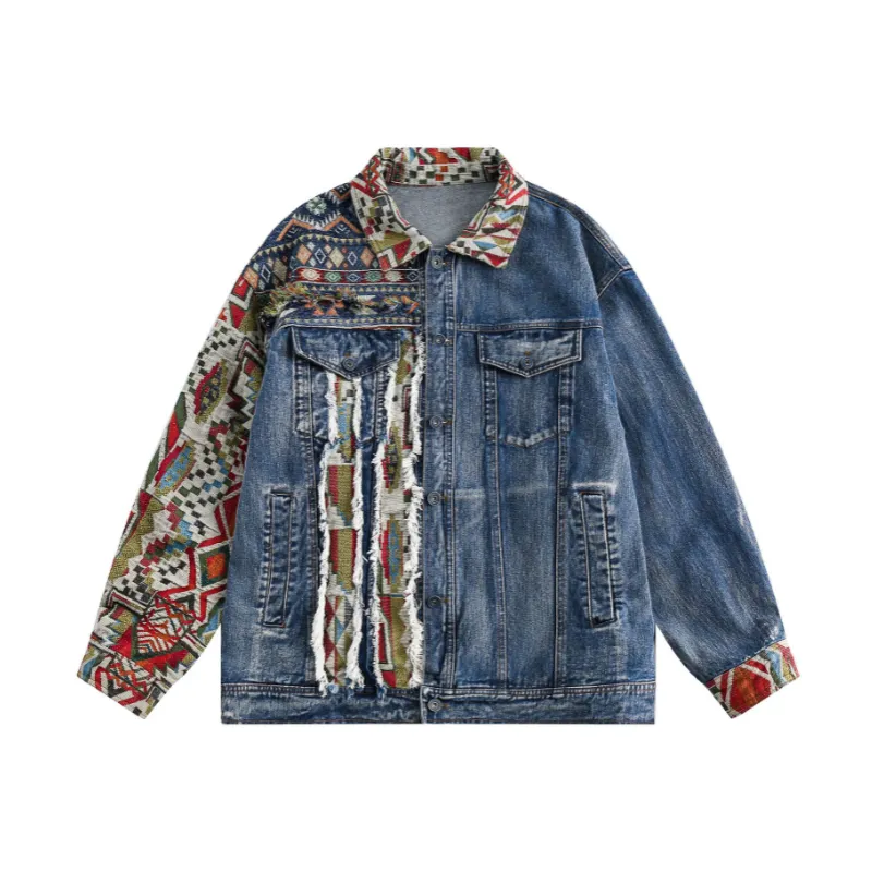 【SATIIIZ】Belope Ethnic Canton Denim Jacket 2e4ecbd2-1904-4a53-911e-