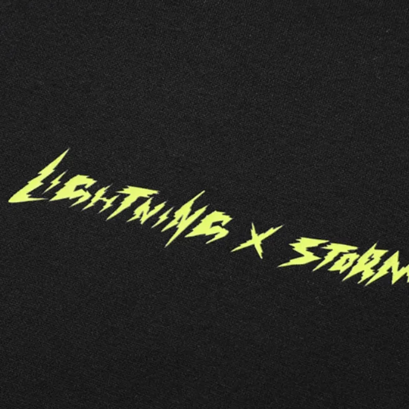 Lightning X Storm Lightning Logo Printed Earth Loose Casual Hoodie POIZON
